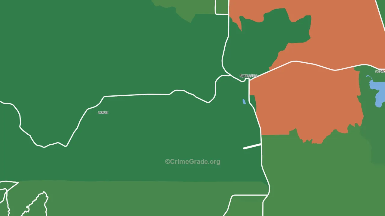 Springdale, WA Map of Vehicle Theft Rates