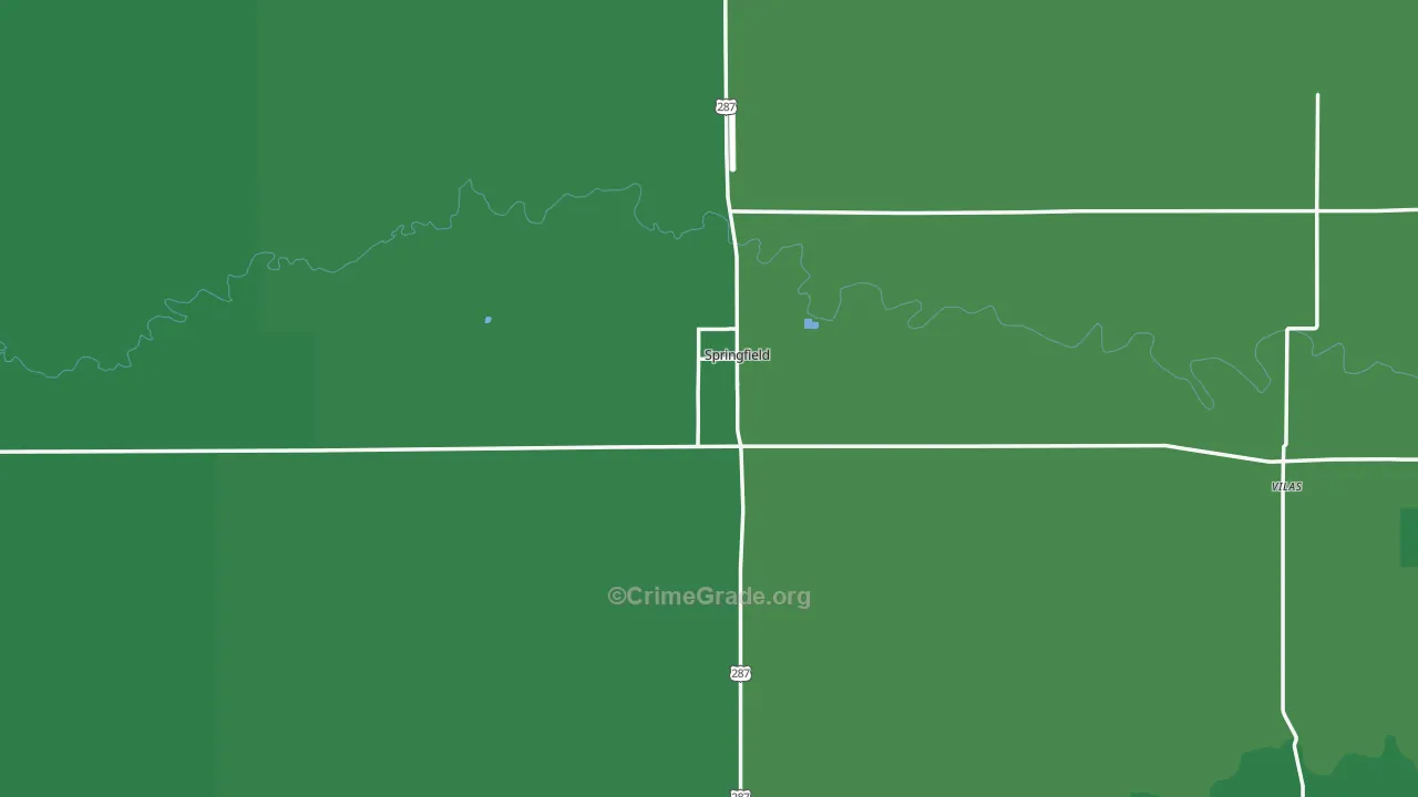 Springfield, CO Map of Vehicle Theft Rates