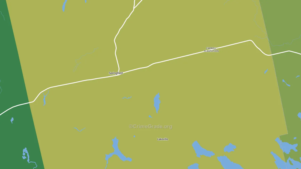 Springfield, ME Map of Vehicle Theft Rates