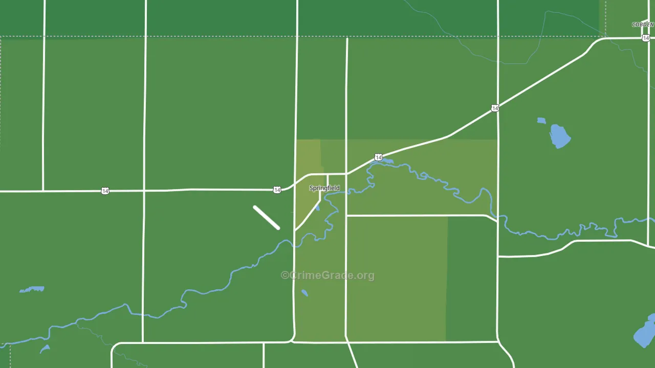 Springfield, MN Map of Vehicle Theft Rates