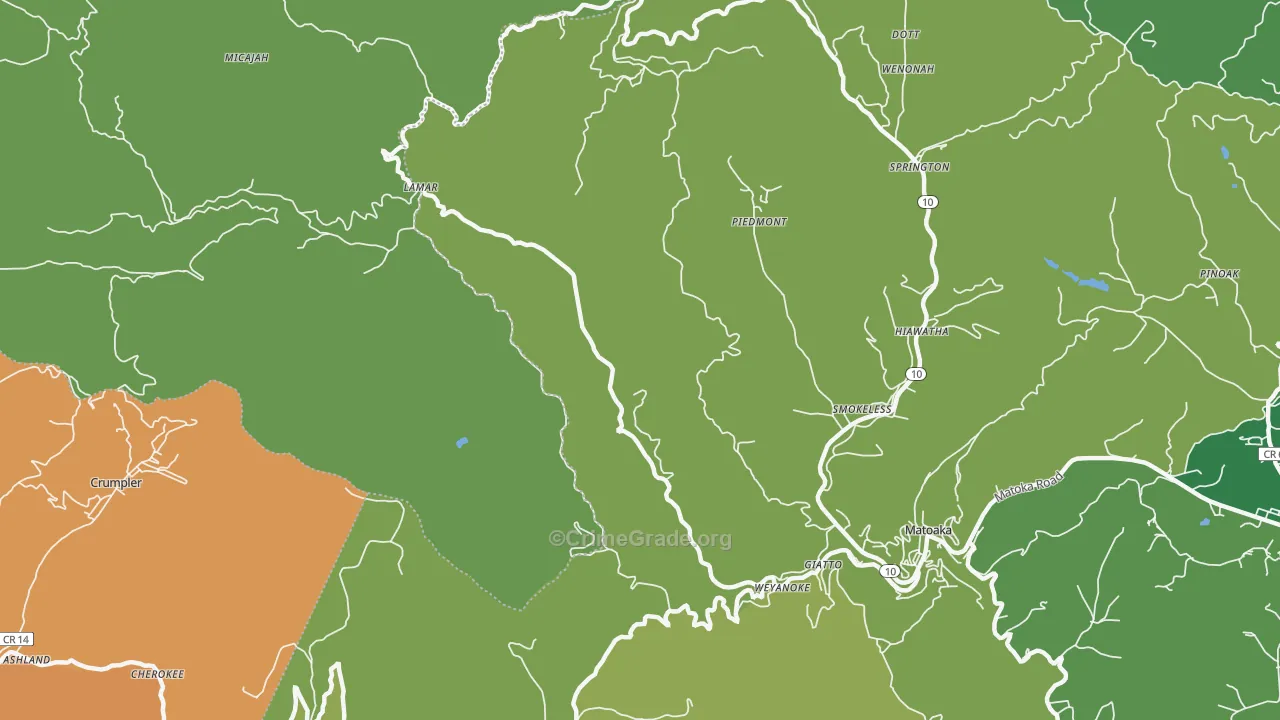 Springton, WV Map of Vehicle Theft Rates