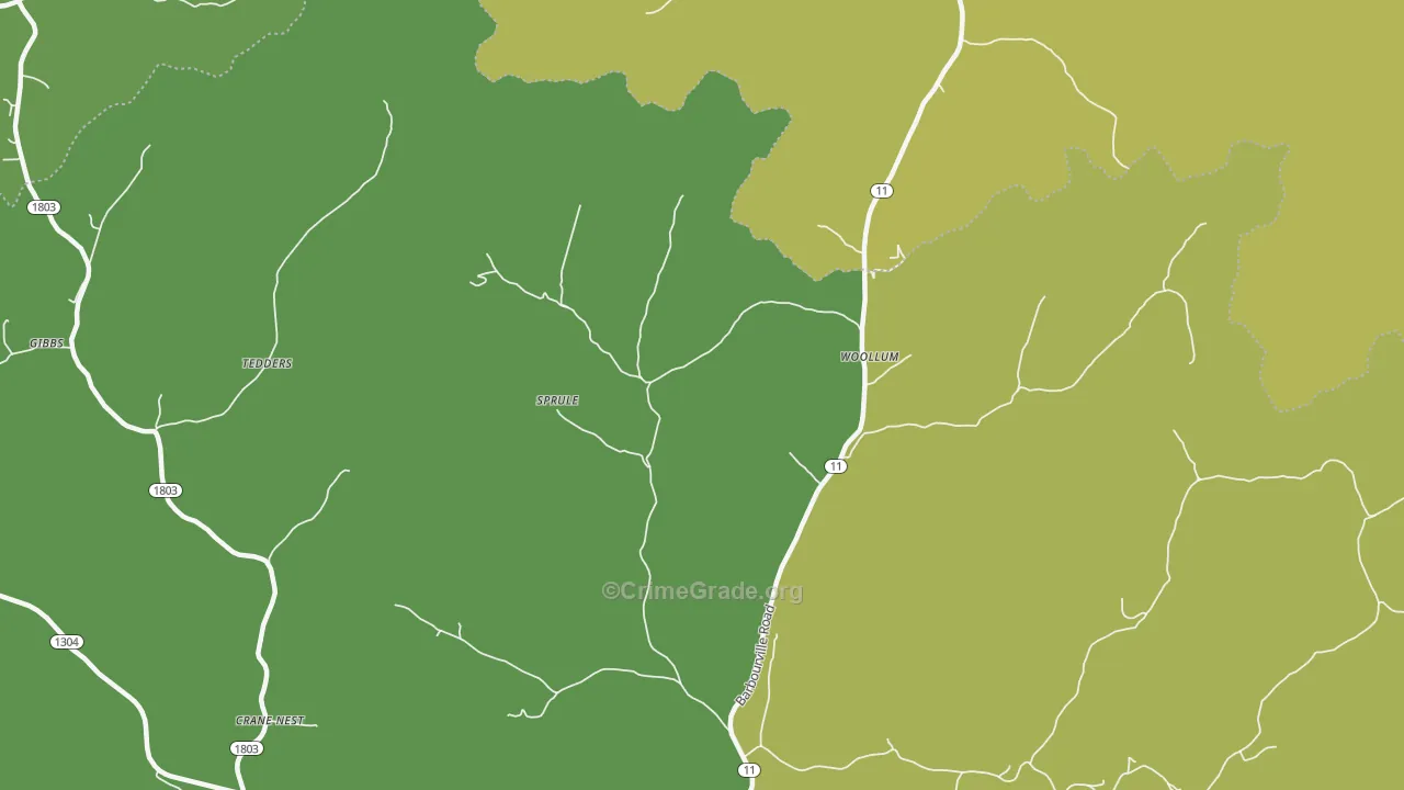 Sprule, KY Map of Vehicle Theft Rates