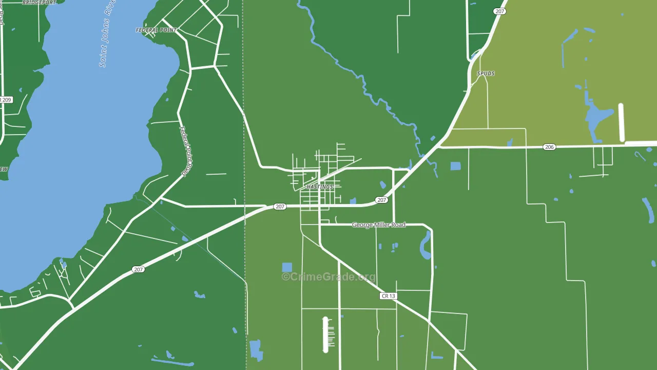 Spuds, FL Map of Vehicle Theft Rates