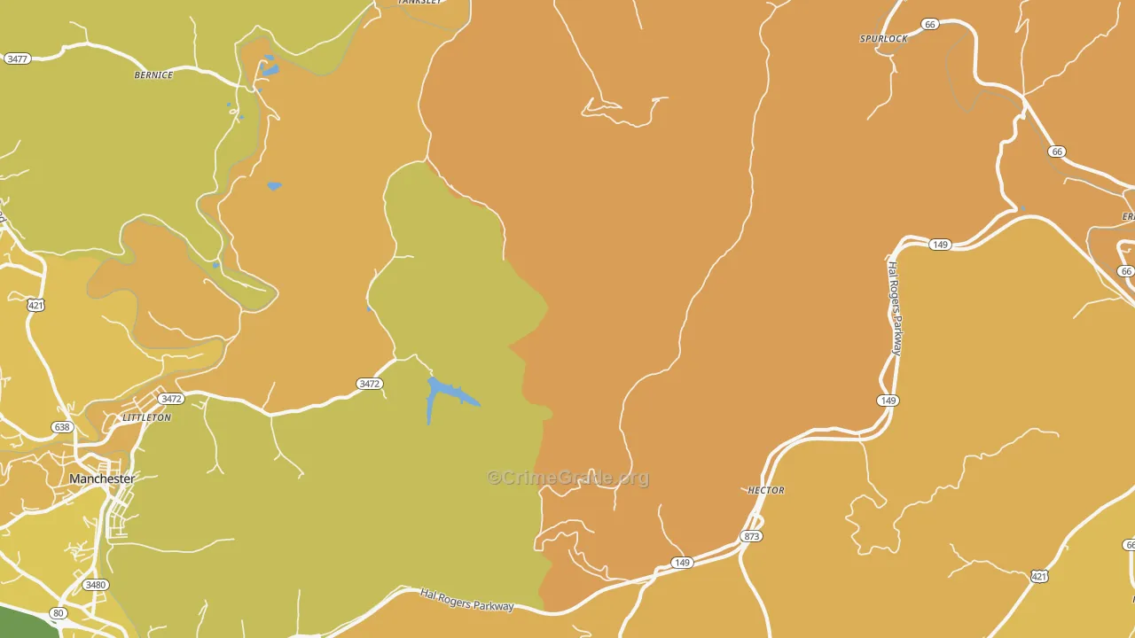 Spurlock, KY Map of Vehicle Theft Rates