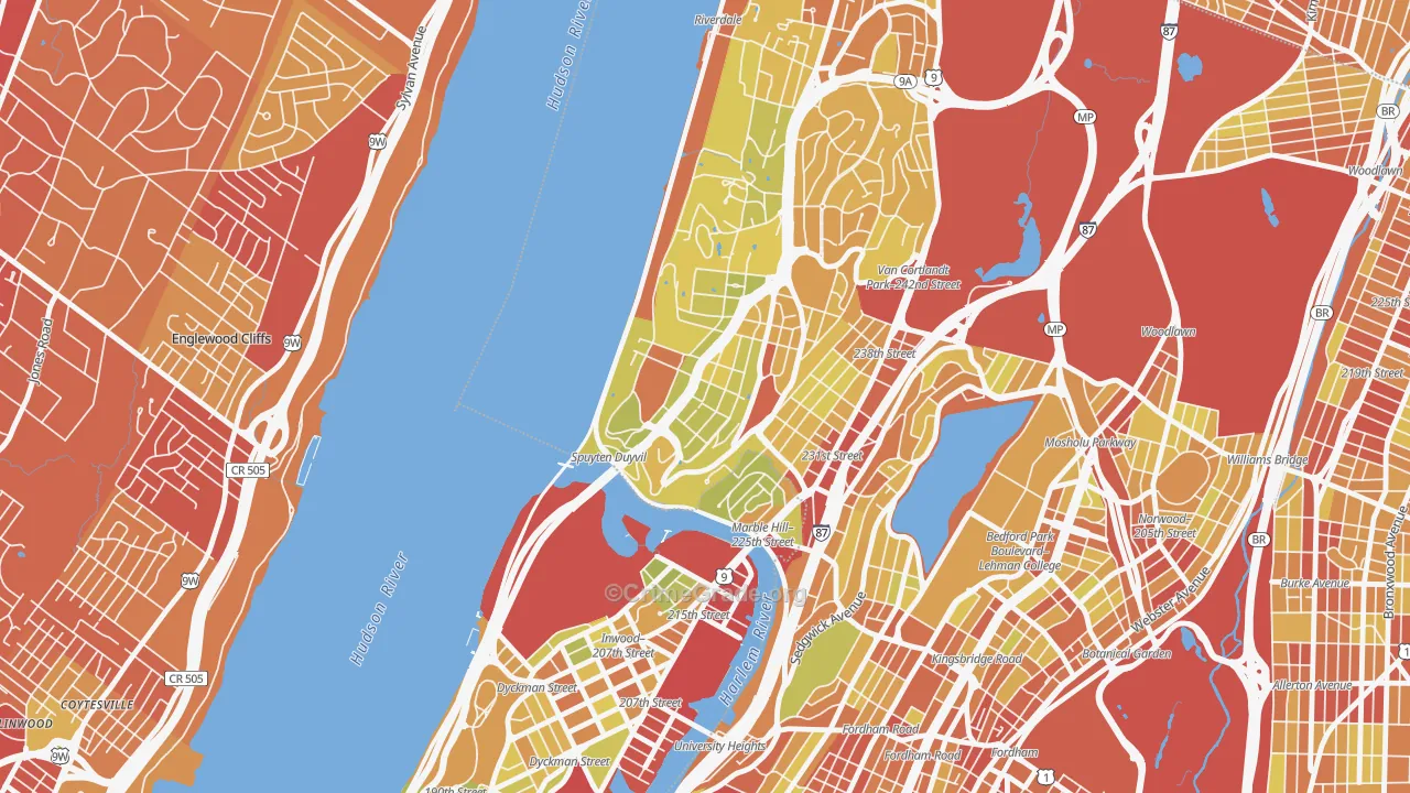 Spuyten Duyvil, Bronx, NY Map of Vehicle Theft Rates