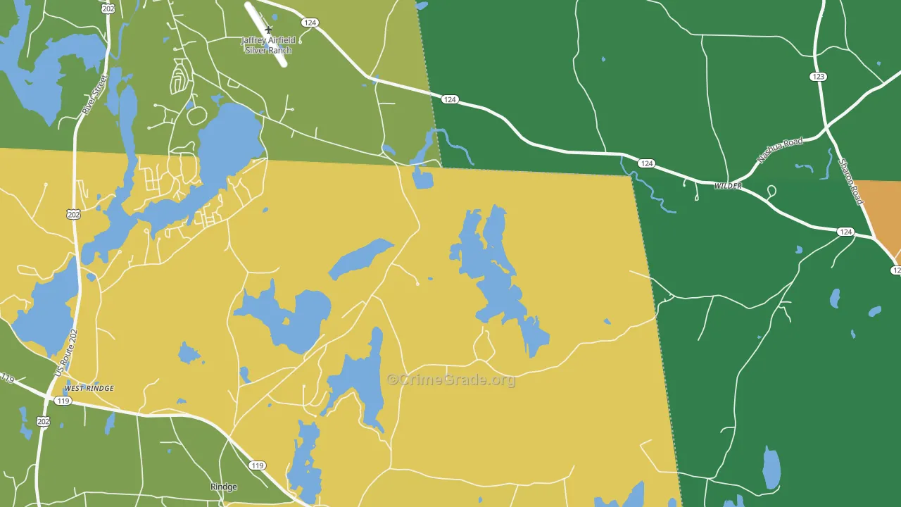 Squantum, NH Map of Vehicle Theft Rates