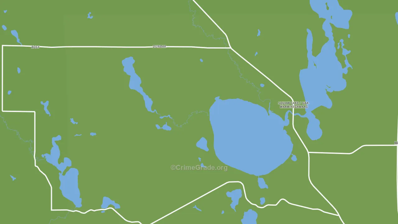 Squaw Lake, MN Map of Vehicle Theft Rates