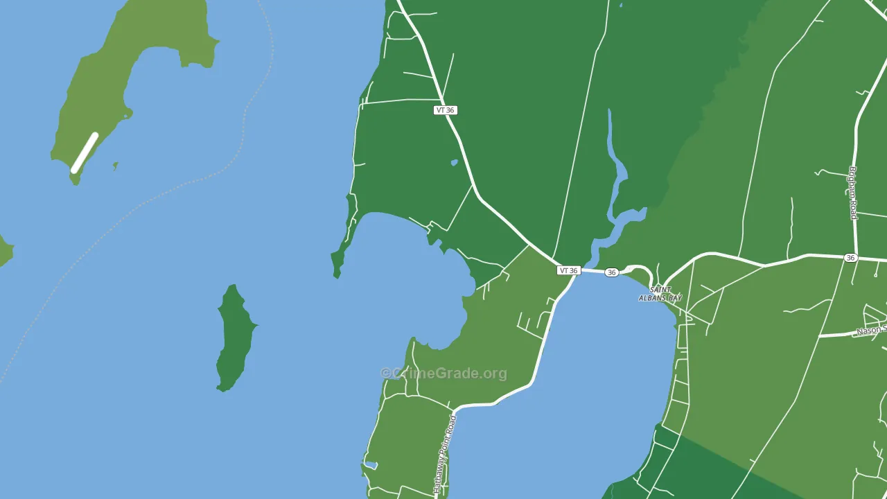 St. Albans Bay, VT Map of Vehicle Theft Rates