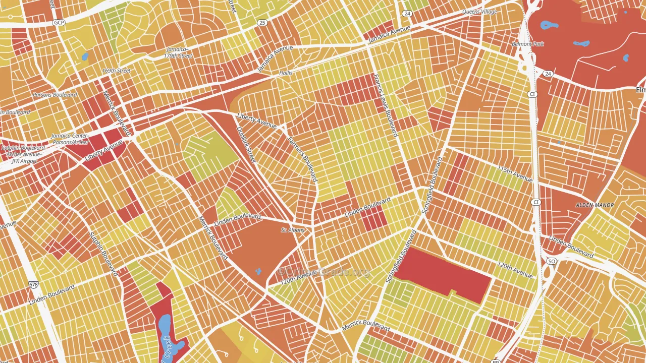 St Albans, Queens, NY Map of Vehicle Theft Rates