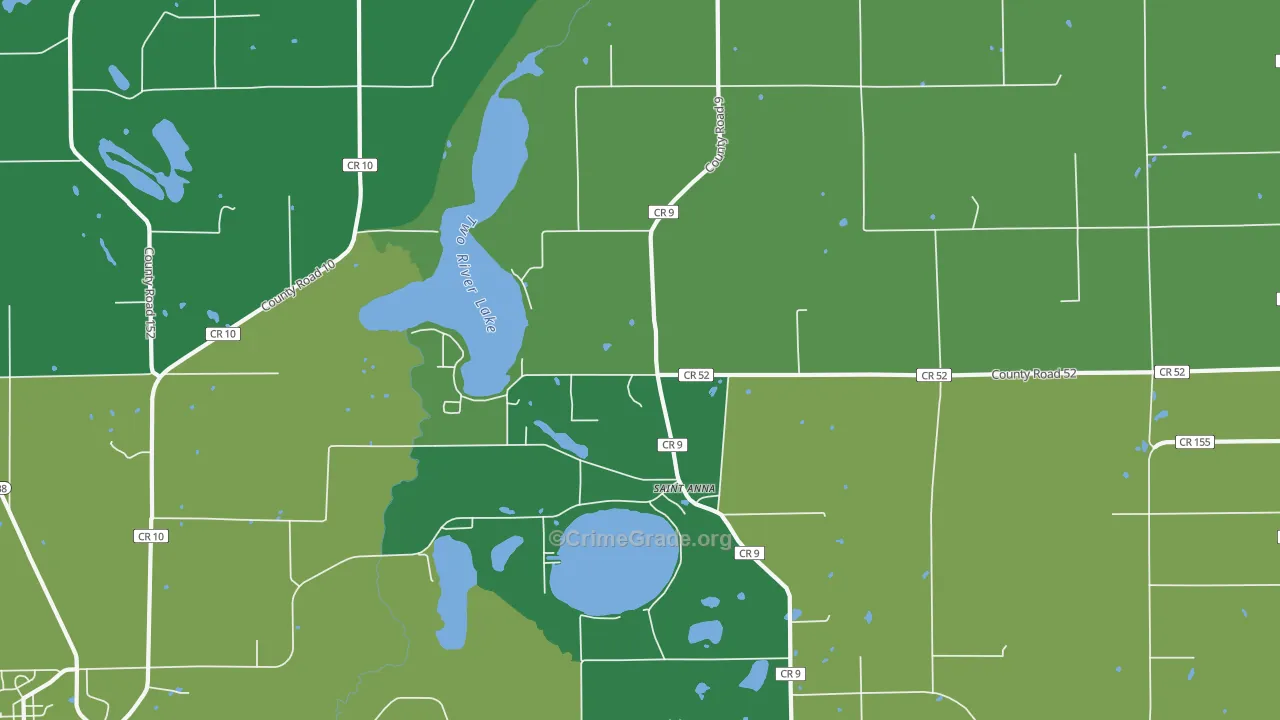 St. Anna, MN Map of Vehicle Theft Rates