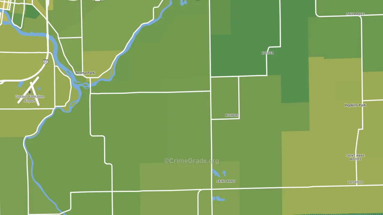 St. Anne, IL Map of Vehicle Theft Rates