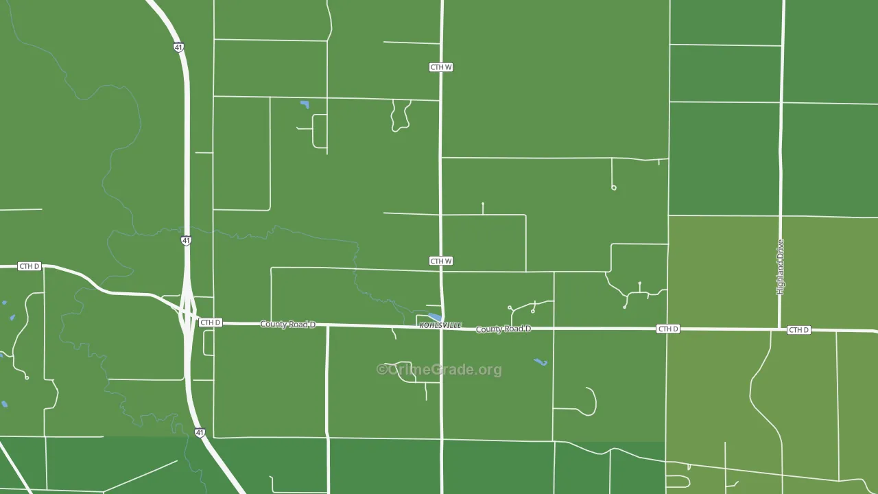 St. Anthony, WI Map of Vehicle Theft Rates