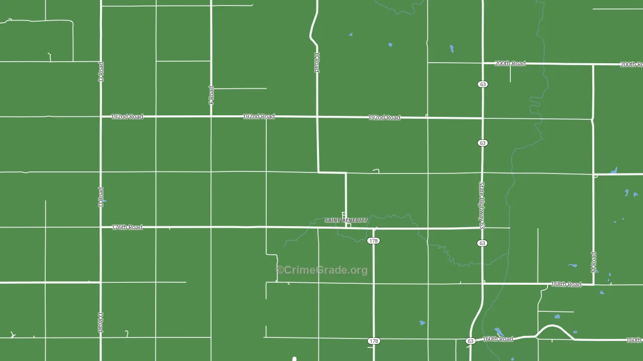 St. Benedict, KS Map of Vehicle Theft Rates