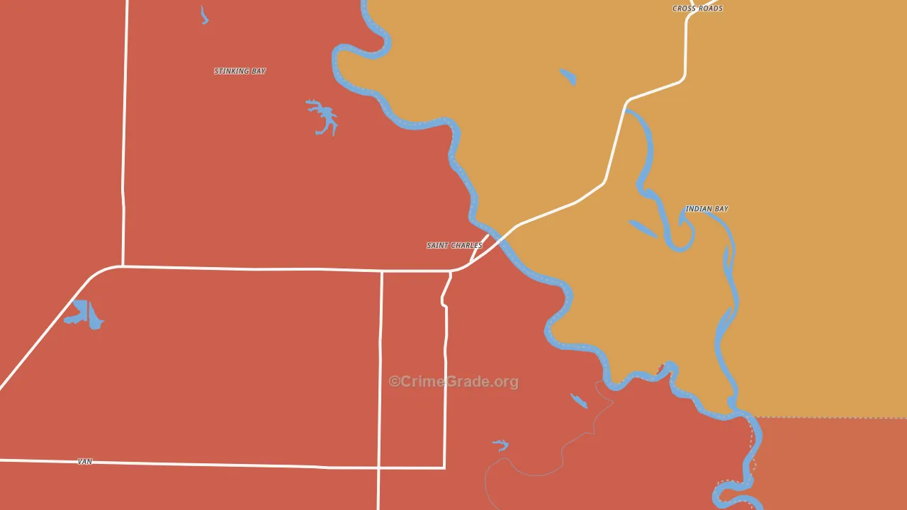 St. Charles, AR Map of Vehicle Theft Rates
