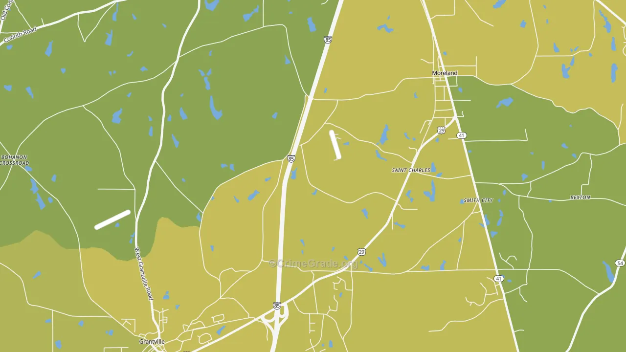 St. Charles, GA Map of Vehicle Theft Rates