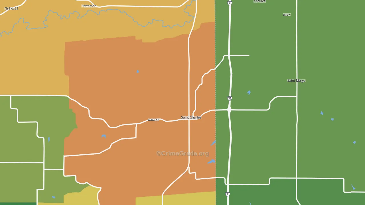 St. Charles, IA Map of Vehicle Theft Rates