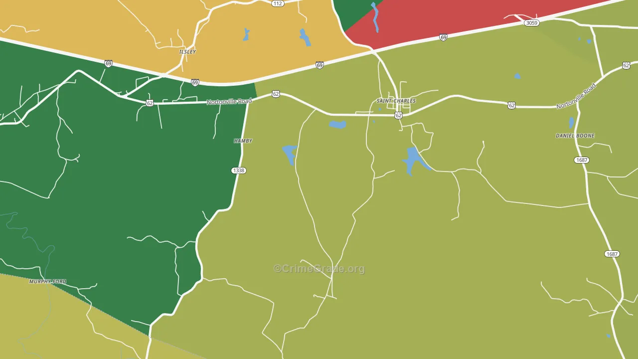 St. Charles, KY Map of Vehicle Theft Rates