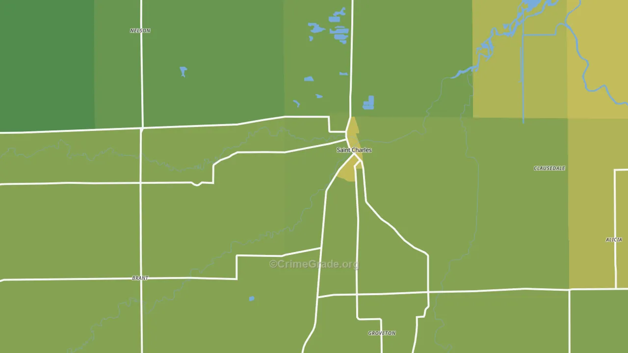 St. Charles, MI Map of Vehicle Theft Rates