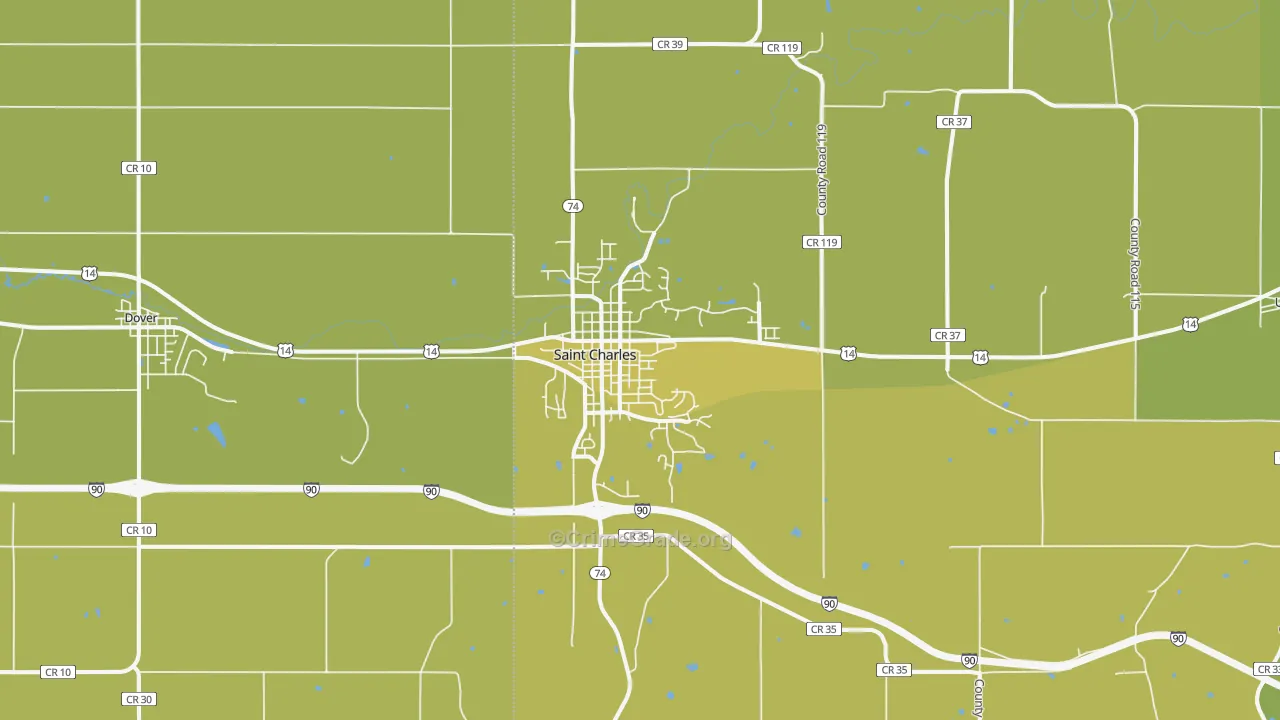 St. Charles, MN Map of Vehicle Theft Rates
