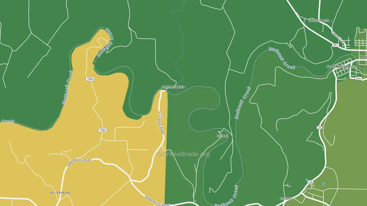 St. Charles, PA Map of Vehicle Theft Rates