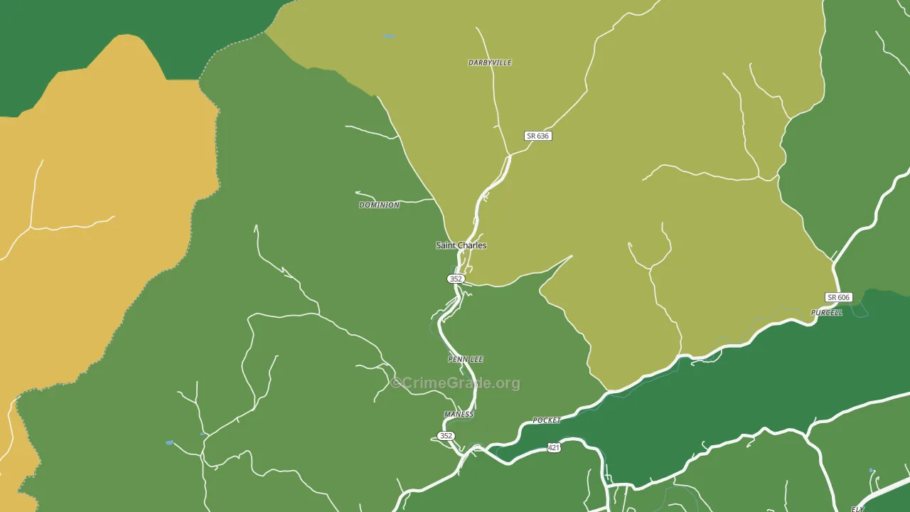 St. Charles, VA Map of Vehicle Theft Rates