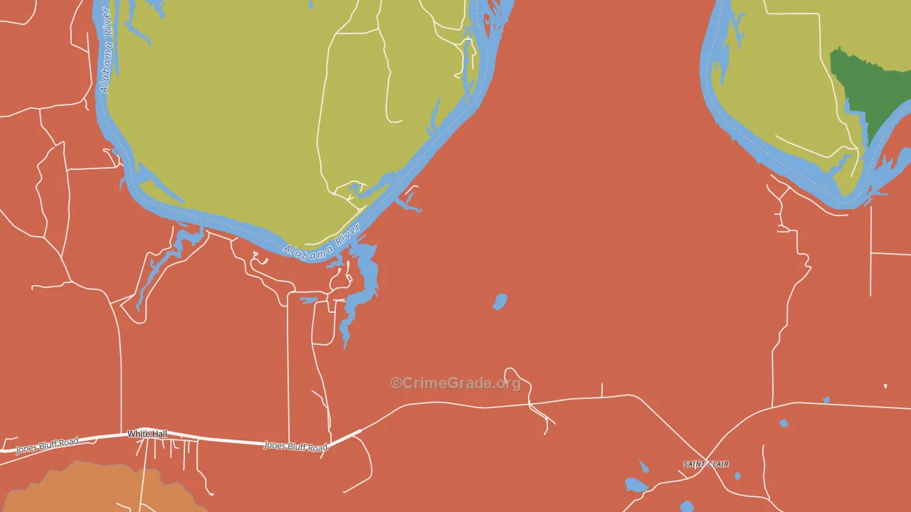 St. Clair, AL Map of Vehicle Theft Rates