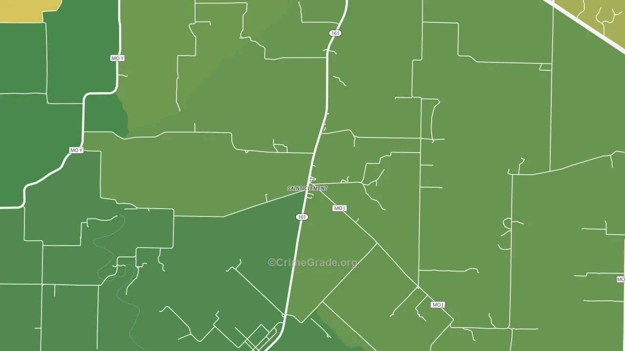 St. Clement, MO Map of Vehicle Theft Rates