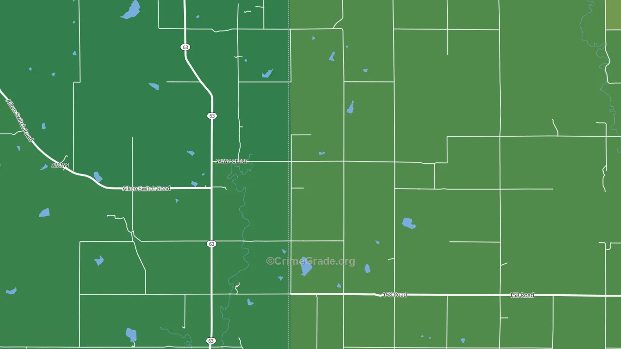 St. Clere, KS Map of Vehicle Theft Rates
