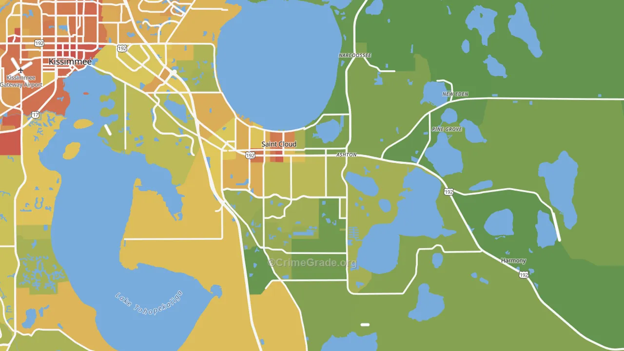 St. Cloud, FL Map of Vehicle Theft Rates