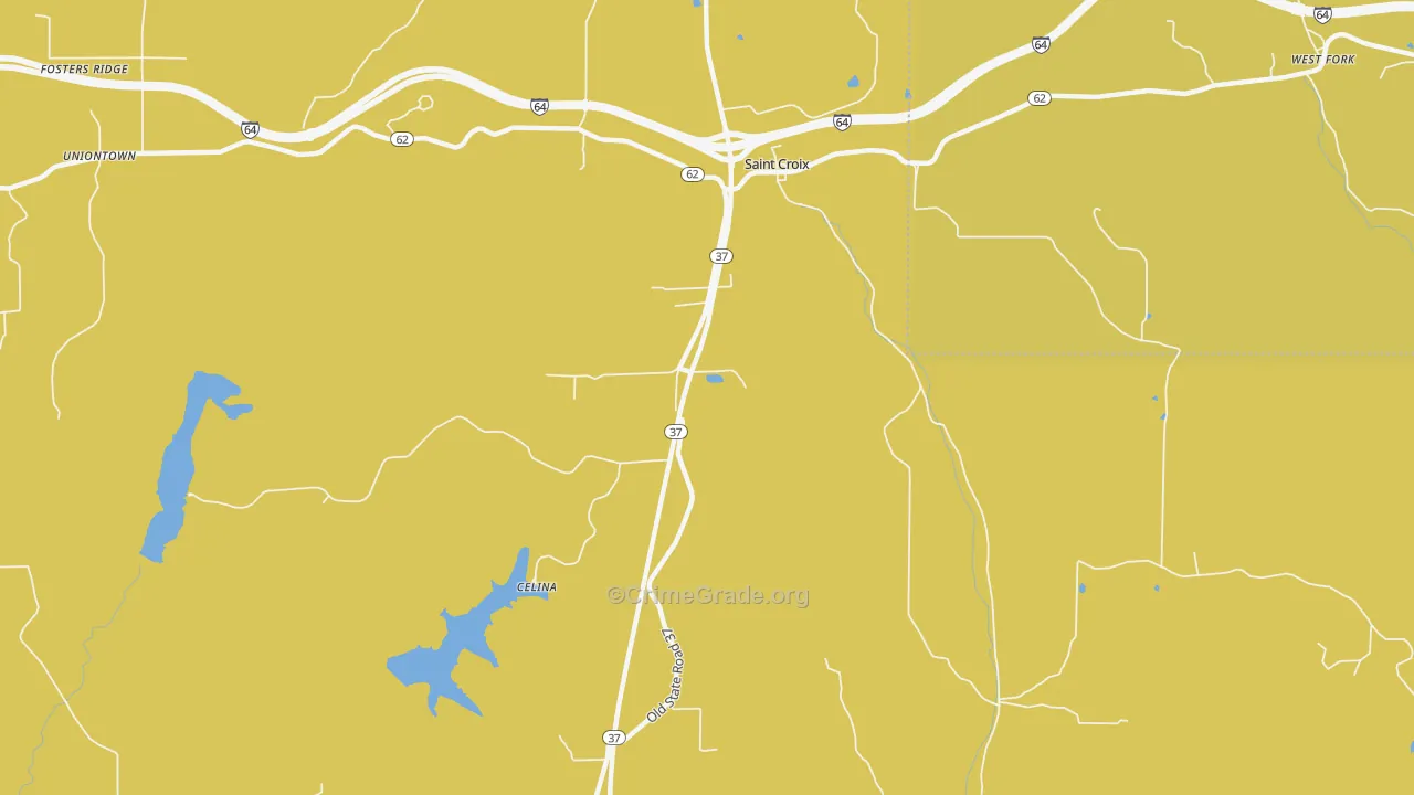St. Croix, IN Map of Vehicle Theft Rates