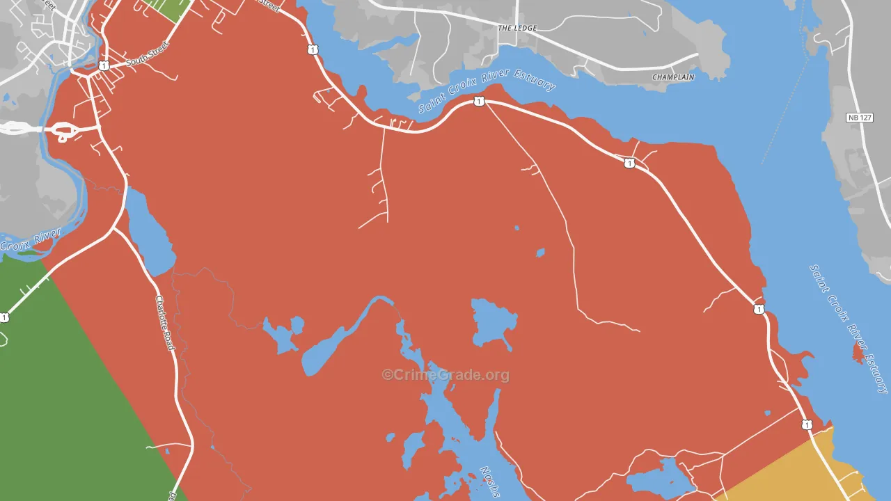 St. Croix Junction, ME Map of Vehicle Theft Rates