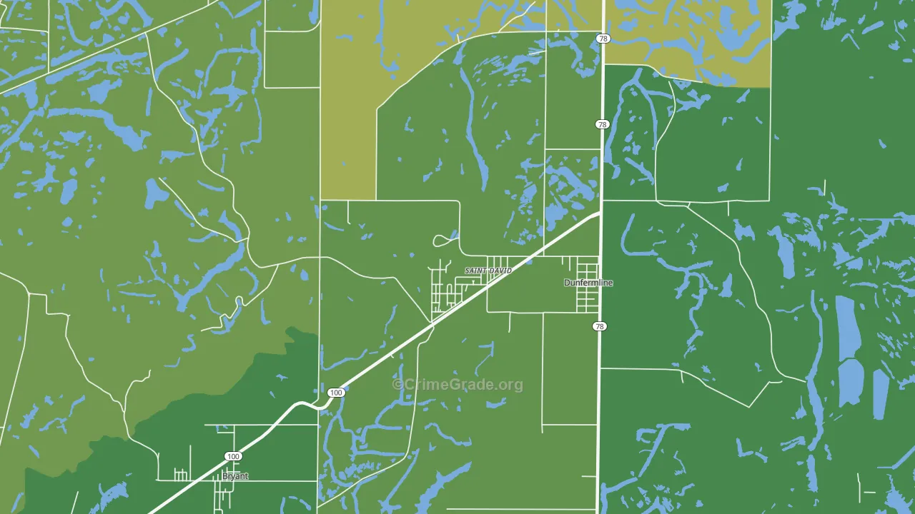 St. David, IL Map of Vehicle Theft Rates