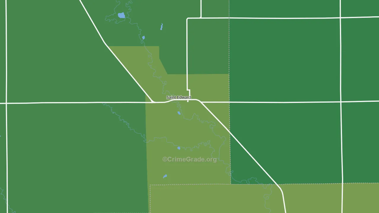 St. Edward, NE Map of Vehicle Theft Rates