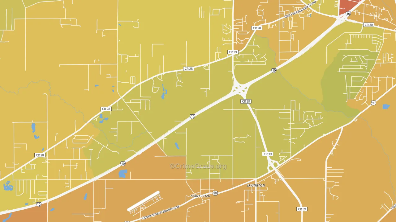 St. Elmo, AL Map of Vehicle Theft Rates
