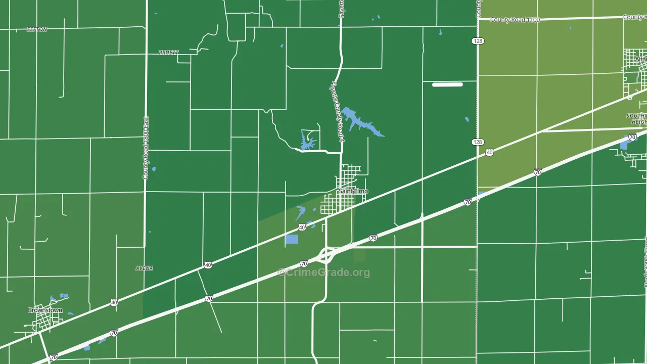 St. Elmo, IL Map of Vehicle Theft Rates