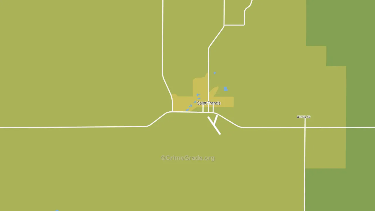 St. Francis, KS Map of Vehicle Theft Rates