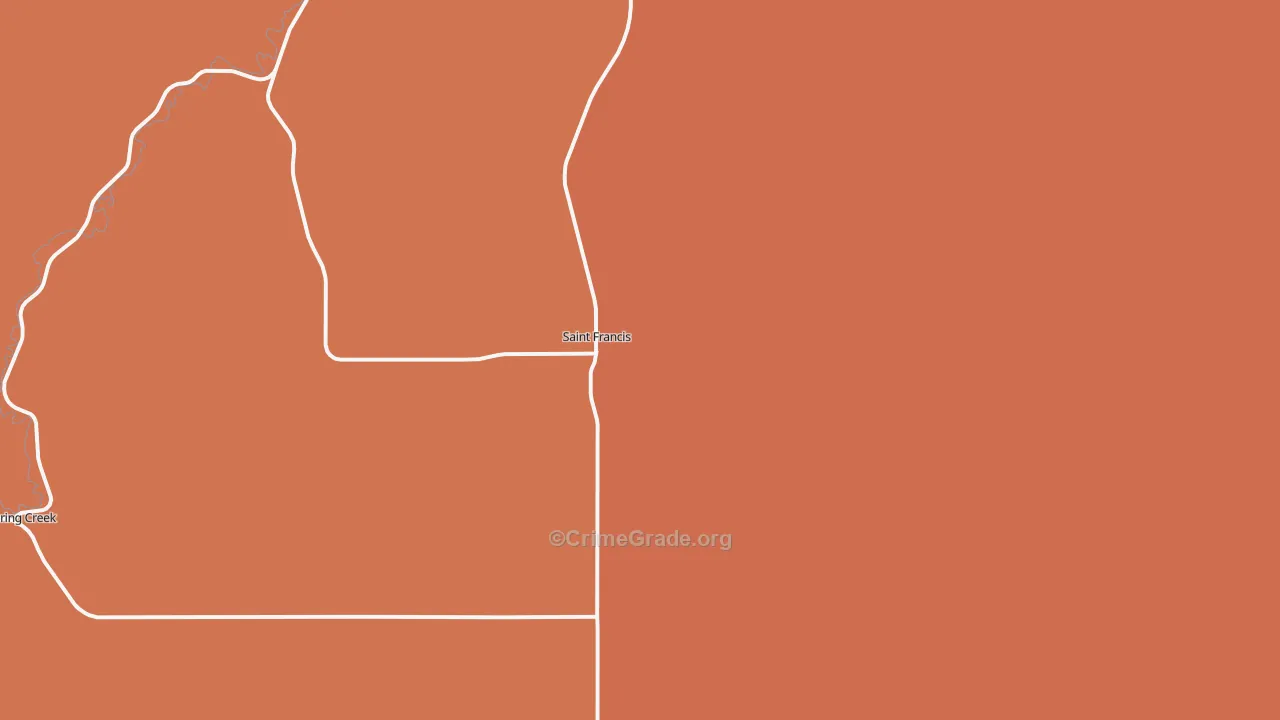 St. Francis, SD Map of Vehicle Theft Rates