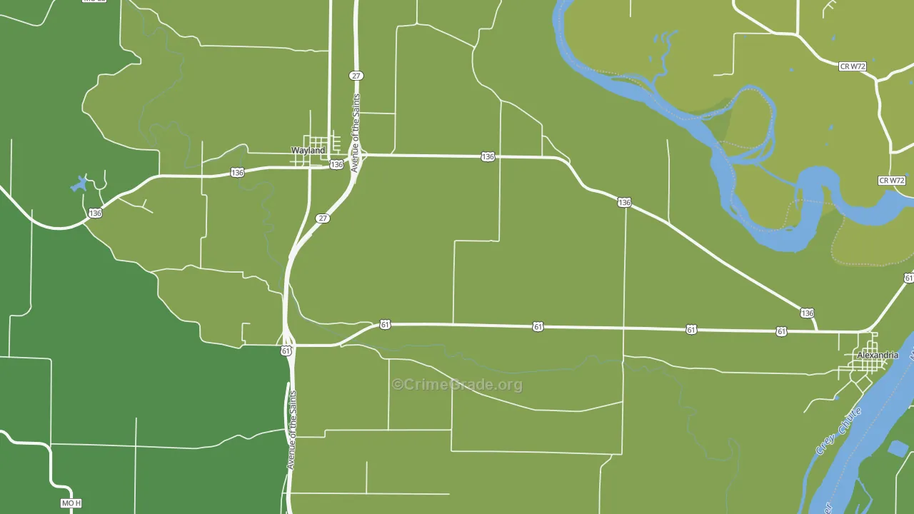 St. Francisville, MO Map of Vehicle Theft Rates