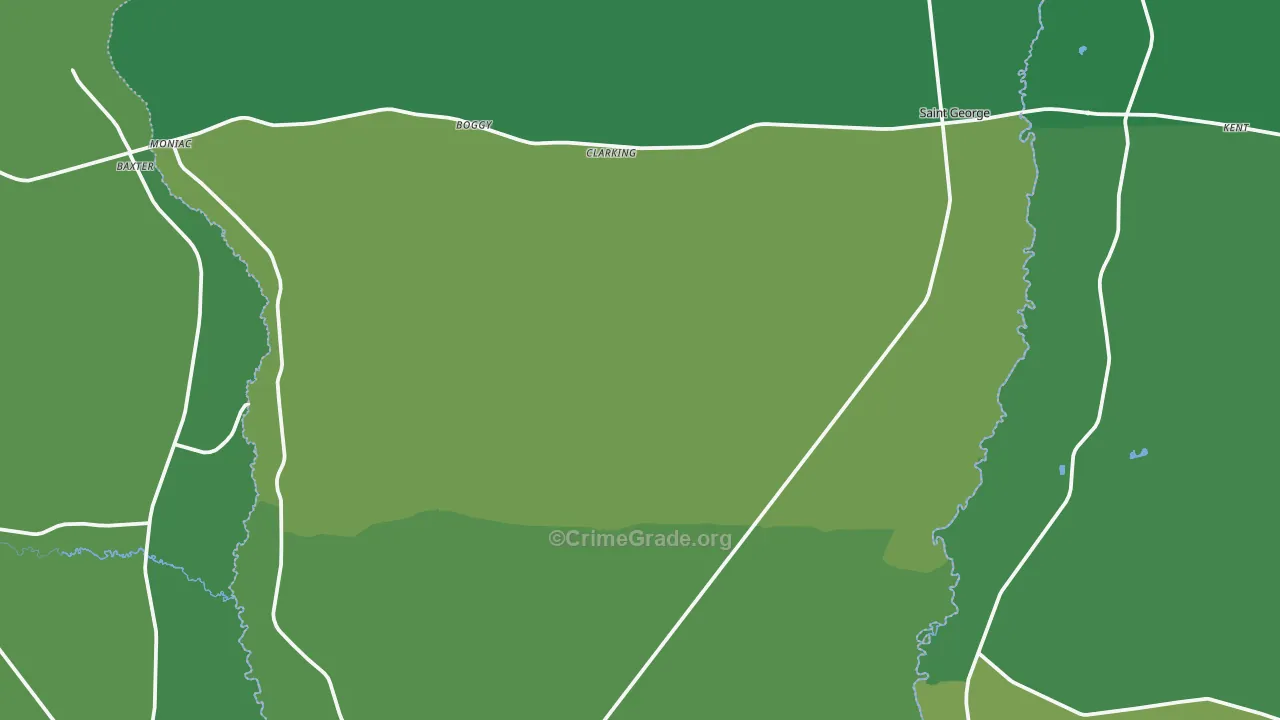 St. George, GA Map of Vehicle Theft Rates