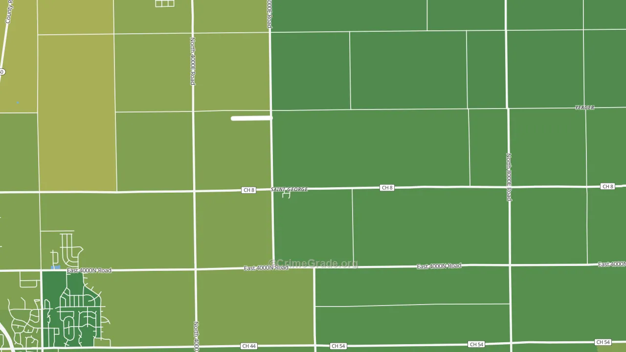St. George, IL Map of Vehicle Theft Rates