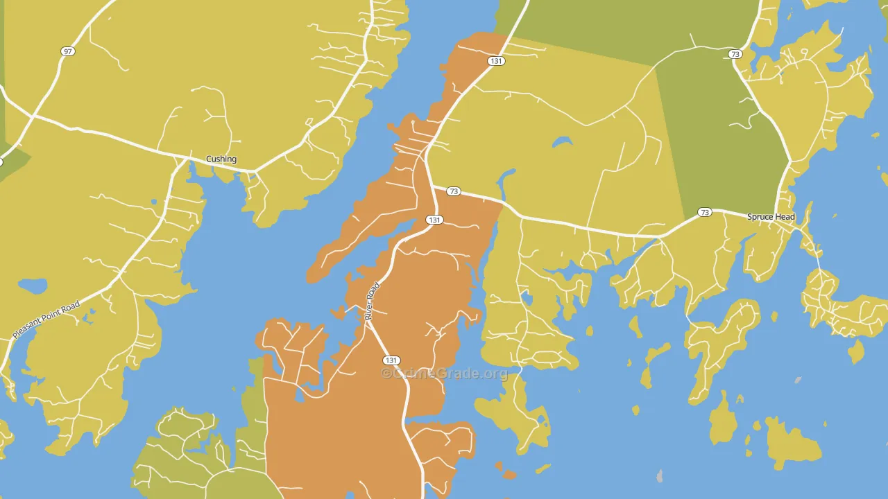 St. George, ME Map of Vehicle Theft Rates