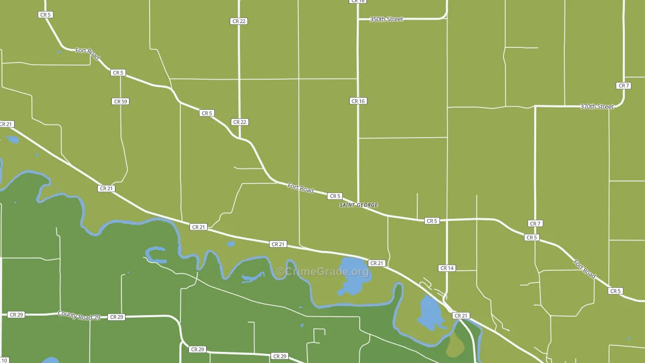 St. George, MN Map of Vehicle Theft Rates