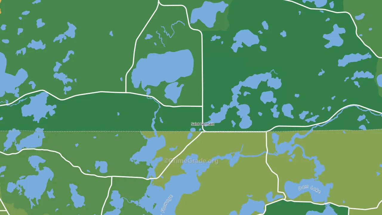 St. Germain, WI Map of Vehicle Theft Rates