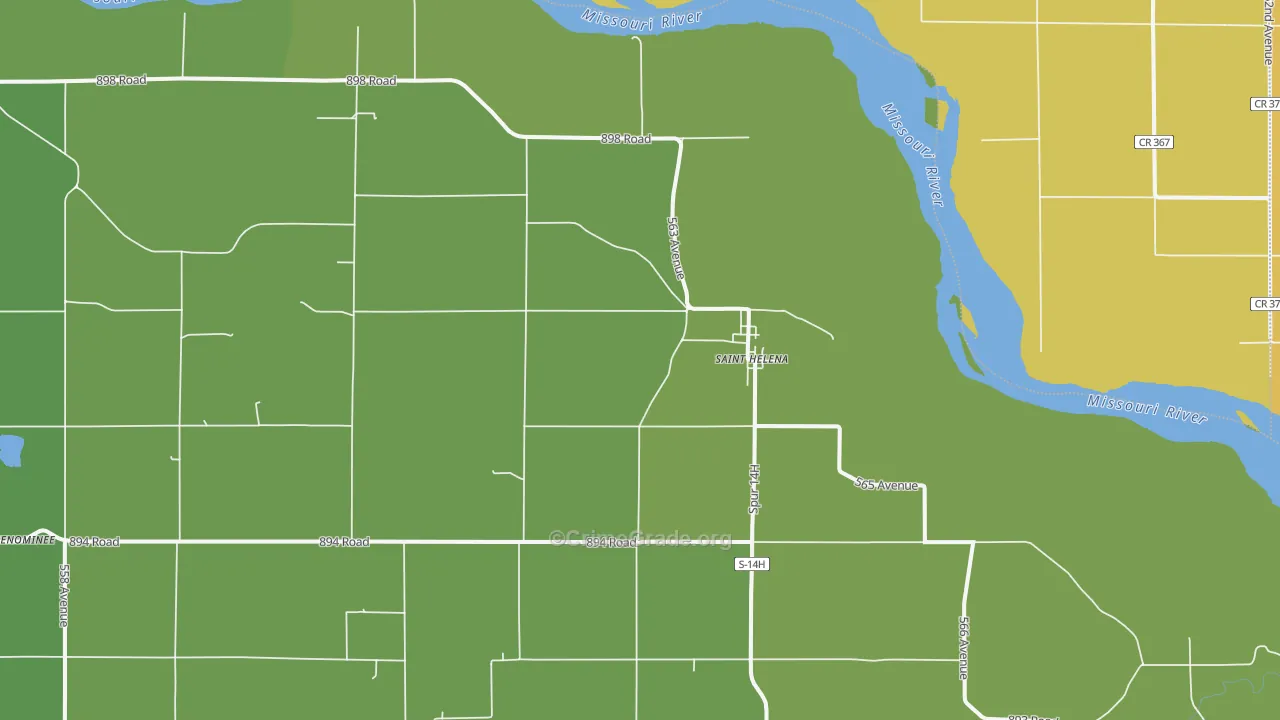 St. Helena, NE Map of Vehicle Theft Rates