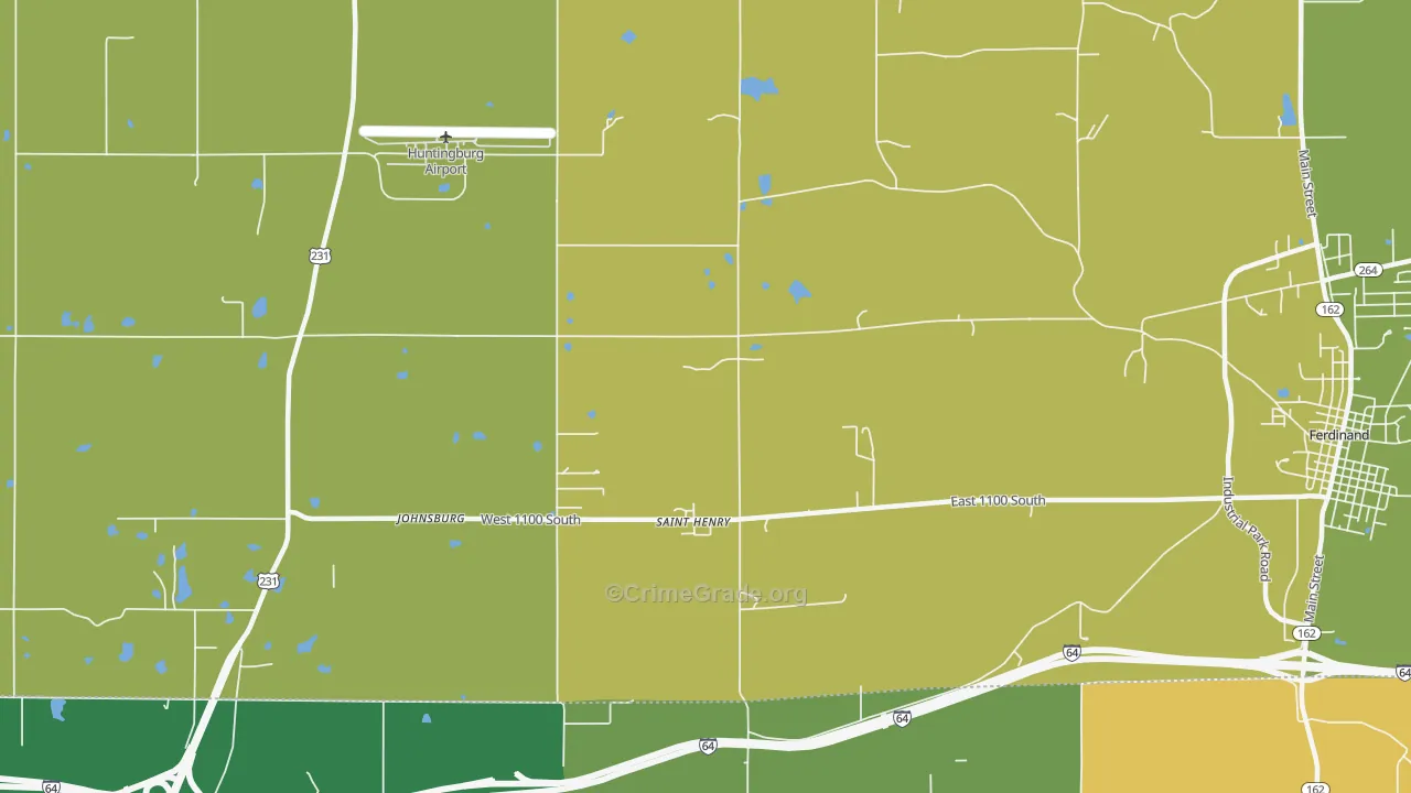 St. Henry, IN Map of Vehicle Theft Rates