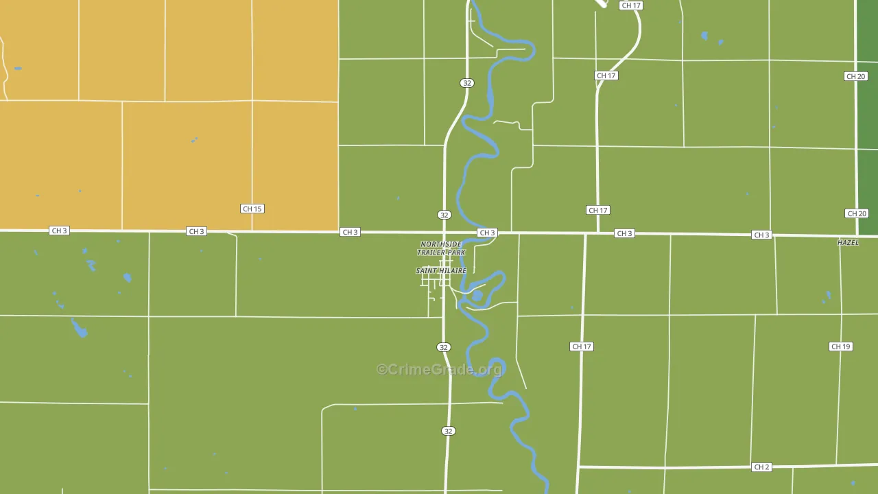 St. Hilaire, MN Map of Vehicle Theft Rates