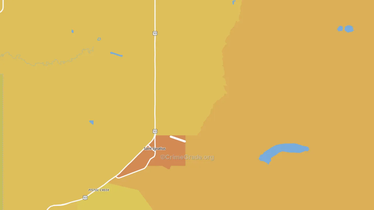 St. Ignatius, MT Map of Vehicle Theft Rates