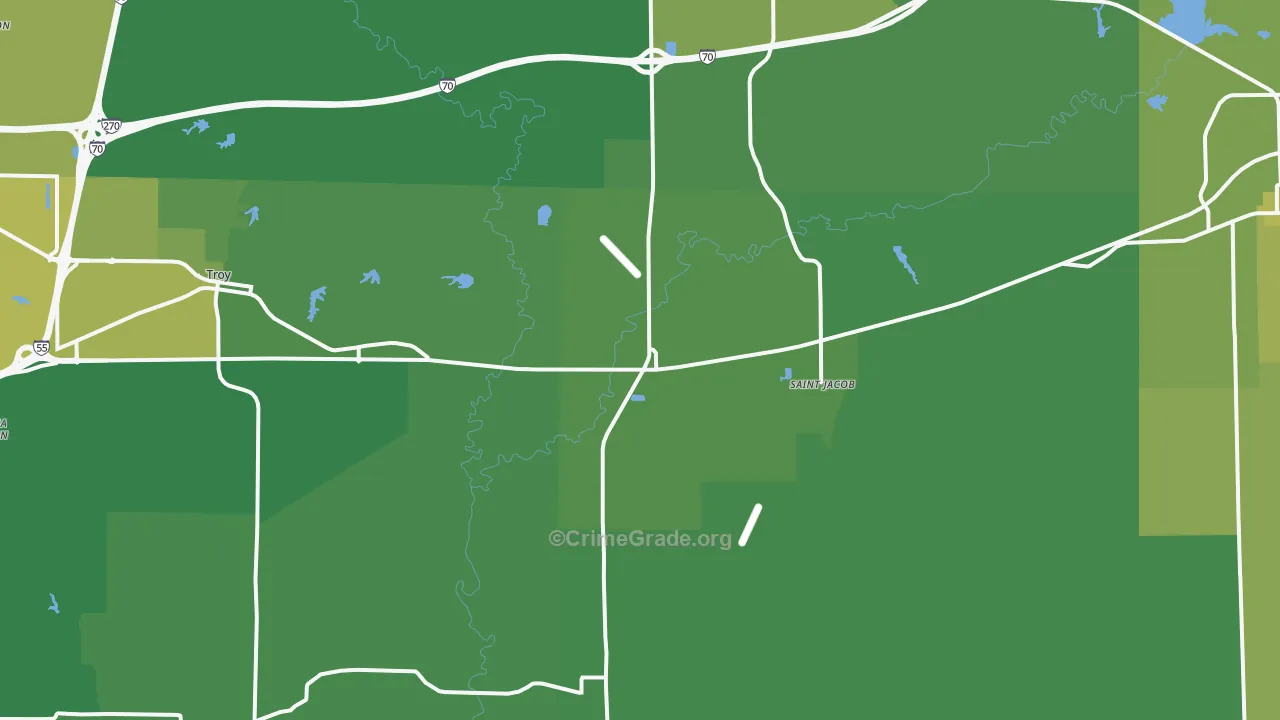 St. Jacob, IL Map of Vehicle Theft Rates