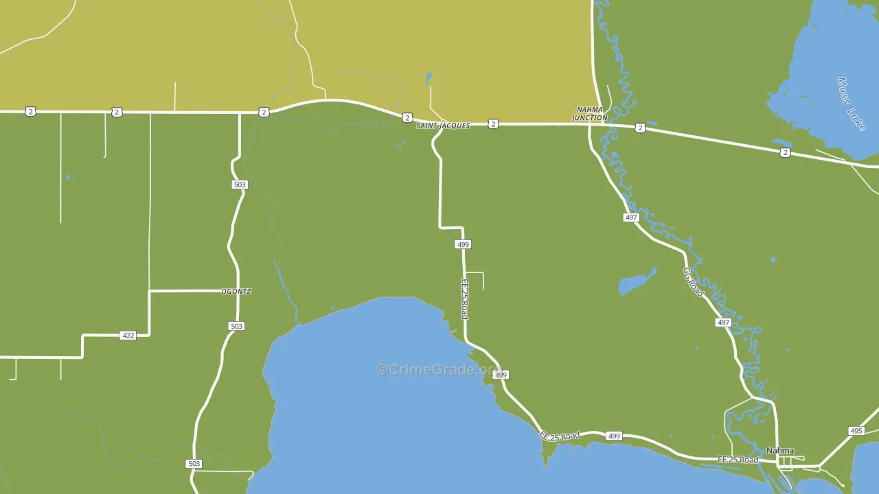 St. Jacques, MI Map of Vehicle Theft Rates