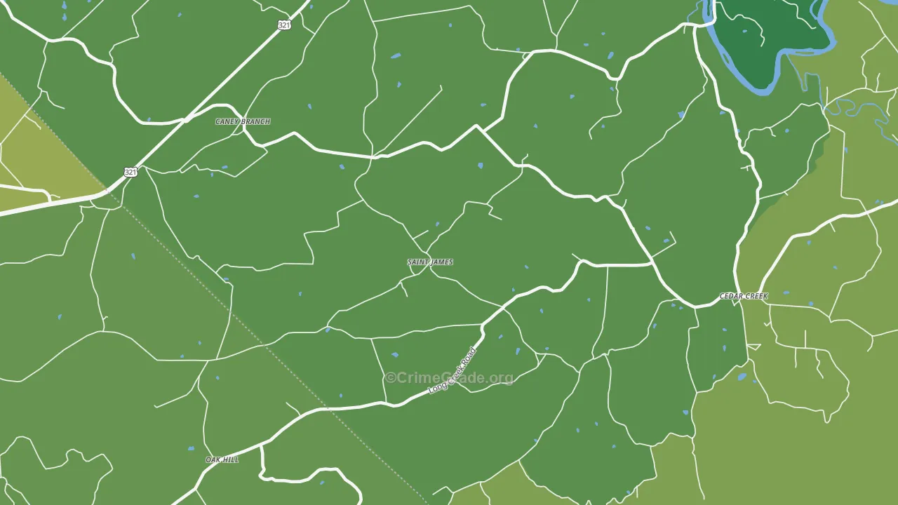 St. James, TN Map of Vehicle Theft Rates